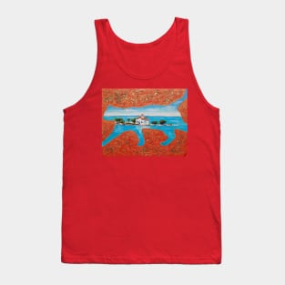 Greek island and cat Tank Top